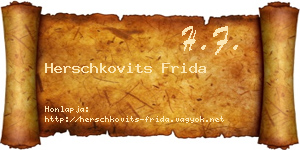 Herschkovits Frida névjegykártya